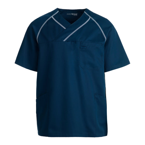 Bussarong Kentaur Tencel med kontrastsöm – unisex – Marin med vit kontrastsöm