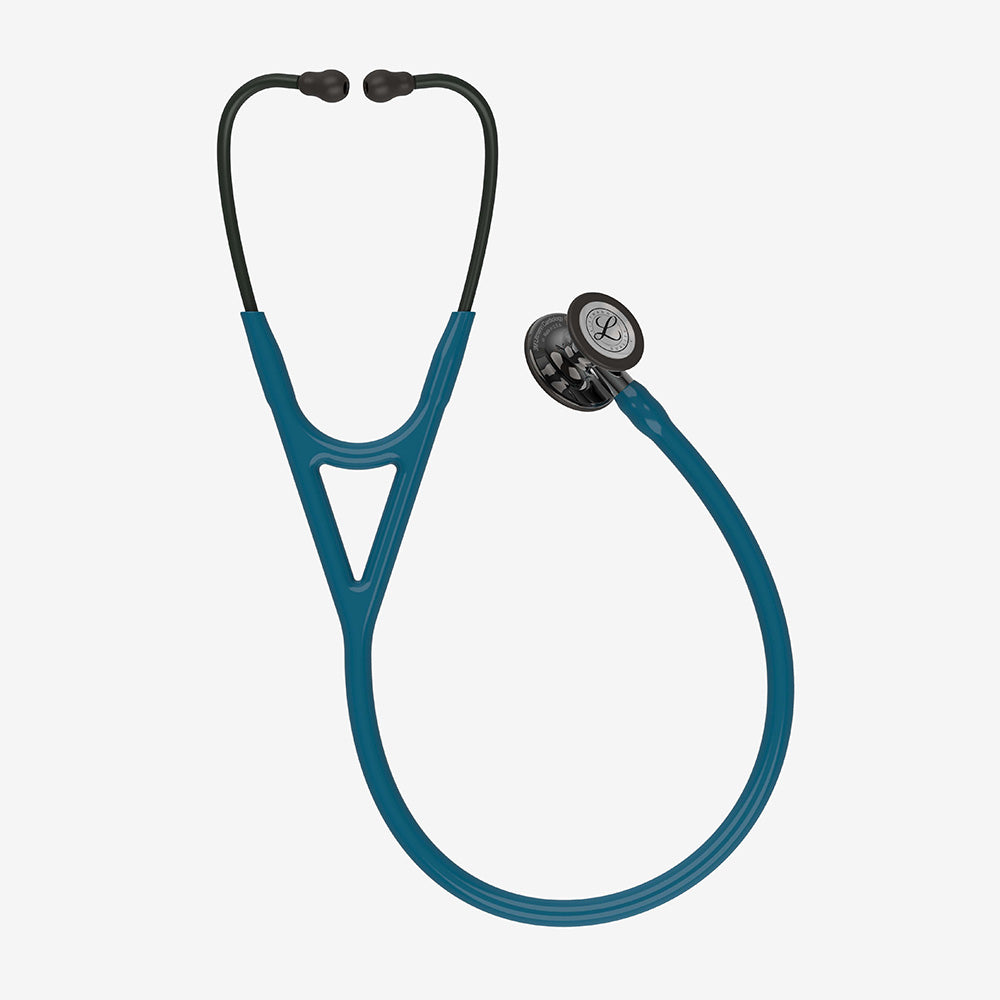 Stetoskooppi Littmann Cardiology IV turkoosi, musta peilikiillotettu rintakappale ja musta kuulokeosa